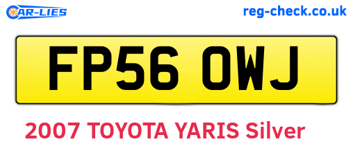 FP56OWJ are the vehicle registration plates.