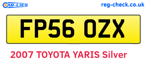 FP56OZX are the vehicle registration plates.