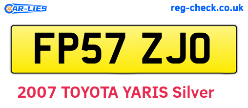 FP57ZJO are the vehicle registration plates.