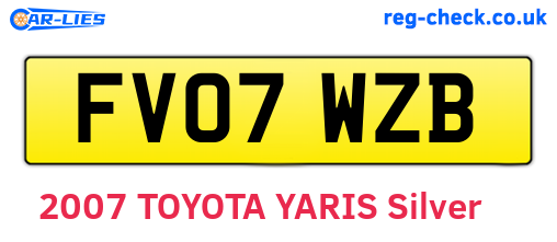 FV07WZB are the vehicle registration plates.
