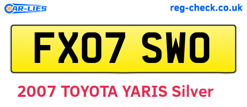 FX07SWO are the vehicle registration plates.