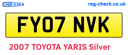 FY07NVK are the vehicle registration plates.