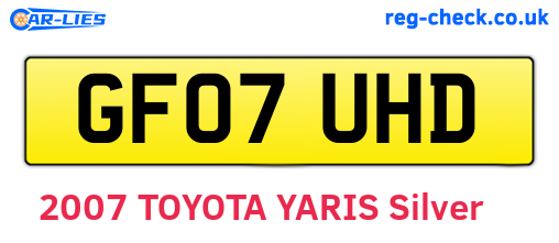 GF07UHD are the vehicle registration plates.
