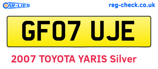 GF07UJE are the vehicle registration plates.