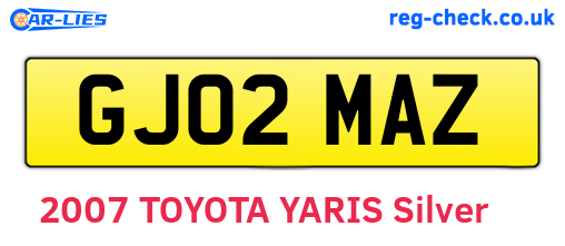 GJ02MAZ are the vehicle registration plates.