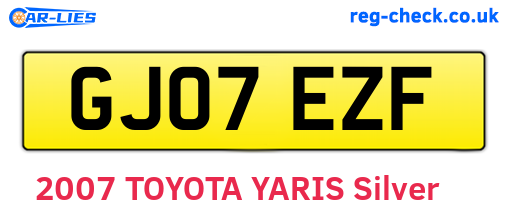 GJ07EZF are the vehicle registration plates.