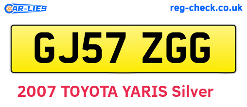 GJ57ZGG are the vehicle registration plates.