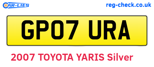 GP07URA are the vehicle registration plates.