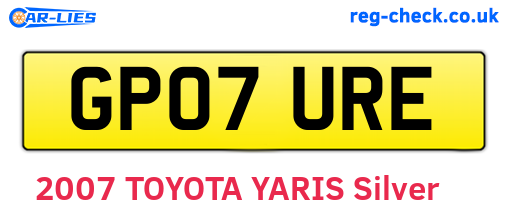 GP07URE are the vehicle registration plates.