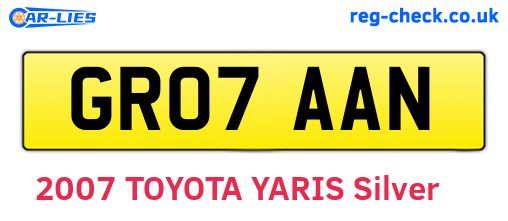 GR07AAN are the vehicle registration plates.