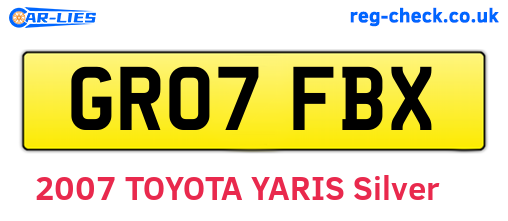 GR07FBX are the vehicle registration plates.