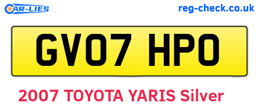 GV07HPO are the vehicle registration plates.