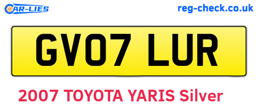 GV07LUR are the vehicle registration plates.