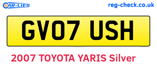 GV07USH are the vehicle registration plates.