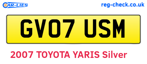 GV07USM are the vehicle registration plates.