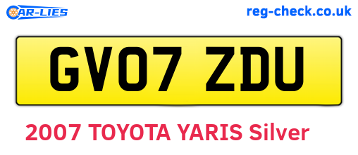 GV07ZDU are the vehicle registration plates.