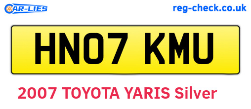 HN07KMU are the vehicle registration plates.