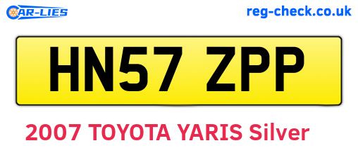 HN57ZPP are the vehicle registration plates.