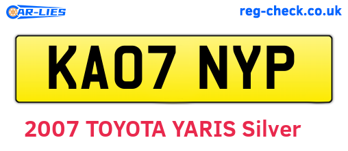 KA07NYP are the vehicle registration plates.
