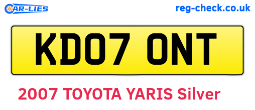 KD07ONT are the vehicle registration plates.