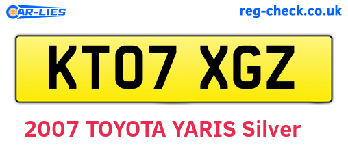KT07XGZ are the vehicle registration plates.
