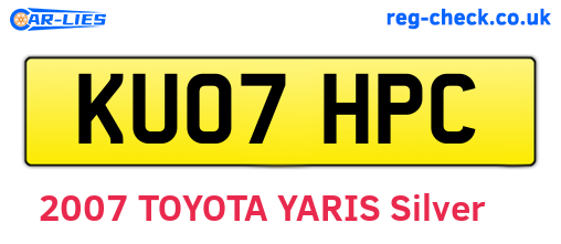 KU07HPC are the vehicle registration plates.