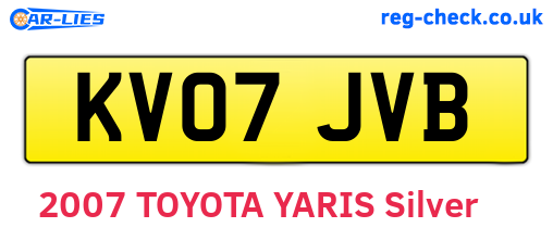 KV07JVB are the vehicle registration plates.