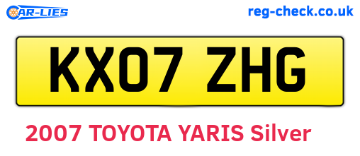 KX07ZHG are the vehicle registration plates.