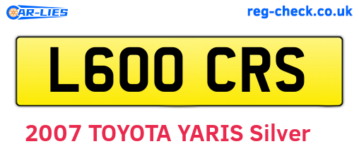 L600CRS are the vehicle registration plates.