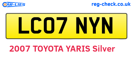 LC07NYN are the vehicle registration plates.