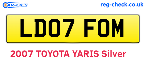 LD07FOM are the vehicle registration plates.