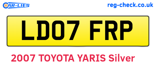 LD07FRP are the vehicle registration plates.