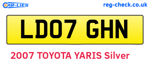 LD07GHN are the vehicle registration plates.