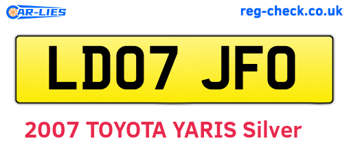 LD07JFO are the vehicle registration plates.