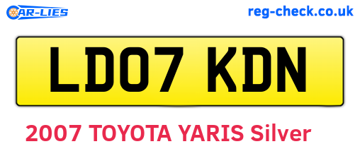LD07KDN are the vehicle registration plates.