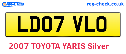 LD07VLO are the vehicle registration plates.
