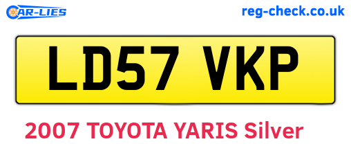 LD57VKP are the vehicle registration plates.