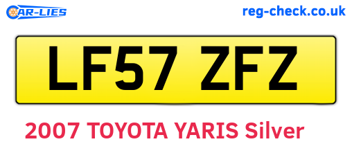 LF57ZFZ are the vehicle registration plates.