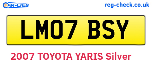 LM07BSY are the vehicle registration plates.