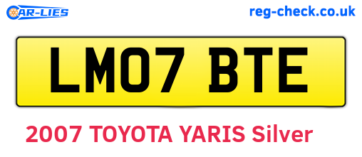 LM07BTE are the vehicle registration plates.
