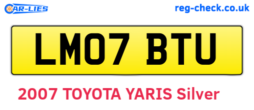 LM07BTU are the vehicle registration plates.