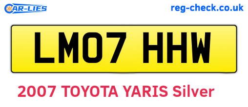 LM07HHW are the vehicle registration plates.