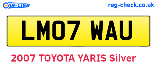 LM07WAU are the vehicle registration plates.
