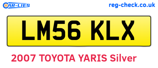 LM56KLX are the vehicle registration plates.