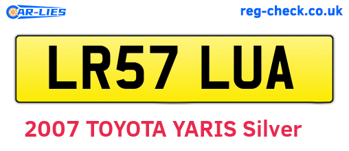 LR57LUA are the vehicle registration plates.