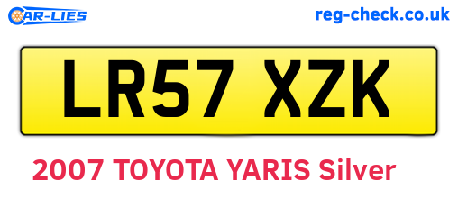 LR57XZK are the vehicle registration plates.