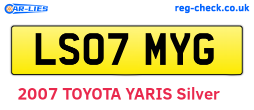 LS07MYG are the vehicle registration plates.