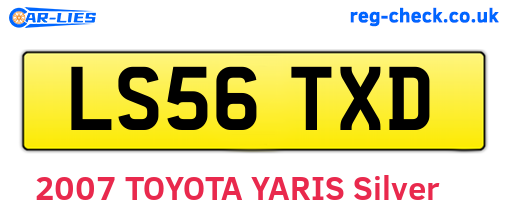 LS56TXD are the vehicle registration plates.