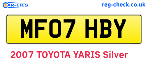 MF07HBY are the vehicle registration plates.