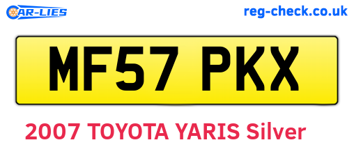 MF57PKX are the vehicle registration plates.